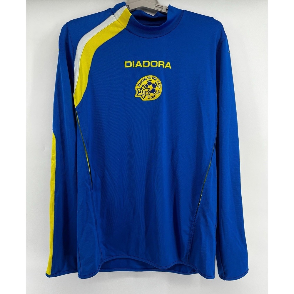 Diadora Maccabi Tel-Aviv Football Jersey Mens Medium Soccer Long Sleeve Rare‎